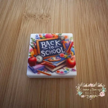 Load image into Gallery viewer, Back to School Silicone Focal Bead Silicone Square Bead
