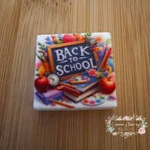 Load image into Gallery viewer, Back to School Silicone Focal Bead Silicone Square Bead
