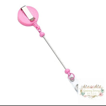 Load image into Gallery viewer, Badge Reels Retractable Holder With Belt Clip &amp; Bead Bar Beadable
