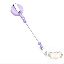 Load image into Gallery viewer, Badge Reels Retractable Holder With Belt Clip &amp; Bead Bar Lilac Beadable
