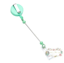 Load image into Gallery viewer, Badge Reels Retractable Holder With Belt Clip &amp; Bead Bar Mint Beadable
