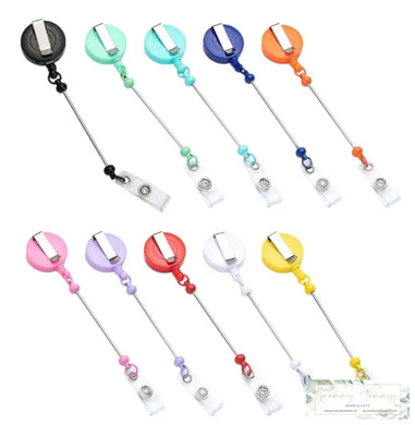 Badge Reels Retractable Holder With Belt Clip & Bead Bar Beadable