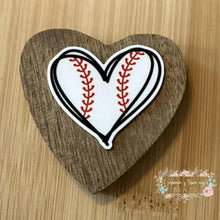 Load image into Gallery viewer, Baseball Heart #1 Acrylic Flatback Flatback
