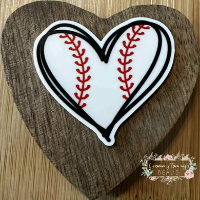 Baseball Heart #1 Acrylic Flatback Flatback