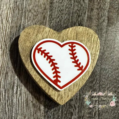 Baseball Heart #2 - Acrylic Flatbak Flatback