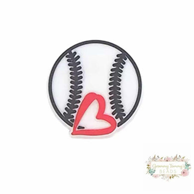 Baseball Love - Silicone Focal Bead