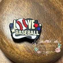 Load image into Gallery viewer, Baseball &amp; Love Silicone Focal Bead Beads
