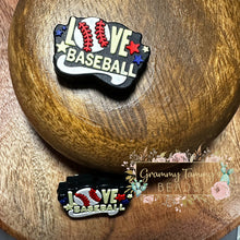 Load image into Gallery viewer, Baseball &amp; Love Silicone Focal Bead Beads
