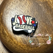 Load image into Gallery viewer, Baseball &amp; Love Silicone Focal Bead Beads
