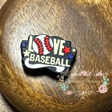 Load image into Gallery viewer, Baseball &amp; Love Silicone Focal Bead Beads
