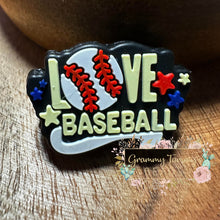 Load image into Gallery viewer, Baseball &amp; Love Silicone Focal Bead Beads
