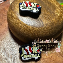 Load image into Gallery viewer, Baseball &amp; Love Silicone Focal Bead Beads
