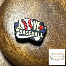 Load image into Gallery viewer, Baseball &amp; Love Silicone Focal Bead Beads
