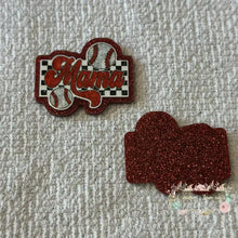 Load image into Gallery viewer, Mama Baseball - Red Glitter Flatback Glitter Flatback
