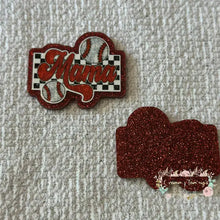 Load image into Gallery viewer, Mama Baseball - Red Glitter Flatback Glitter Flatback

