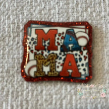 Load image into Gallery viewer, Baseball MaMa - Red Glitter Flatback Glitter Flatback
