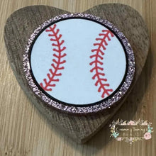Load image into Gallery viewer, Baseball - Pink Glitter Flatback Glitter Flatback
