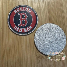 Load image into Gallery viewer, Red Sox Silver Glitter Flatback Glitter Flatback
