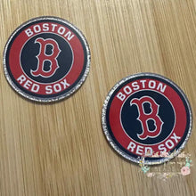 Load image into Gallery viewer, Red Sox Silver Glitter Flatback Glitter Flatback
