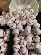 Load image into Gallery viewer, Beads - 20Mm Acrylic Bubblegum 5 Count Matte Baseballs
