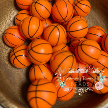 Load image into Gallery viewer, Basketball 12Mm Silicone Bead - 1 Count 15Mm Round Beads
