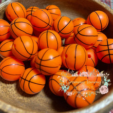 Load image into Gallery viewer, Basketball 12Mm Silicone Bead - 1 Count 15Mm Round Beads
