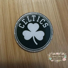 Load image into Gallery viewer, Celtics Silver Glitter Flatbacks Glitter Flatback
