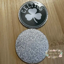 Load image into Gallery viewer, Celtics Silver Glitter Flatbacks Glitter Flatback
