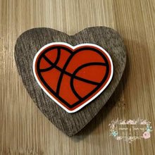 Load image into Gallery viewer, Basketball Heart Acrylic Flatback Flatback

