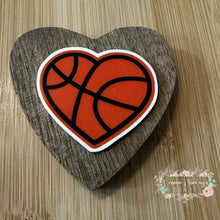 Load image into Gallery viewer, Basketball Heart Acrylic Flatback Flatback
