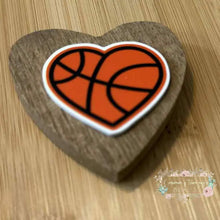 Load image into Gallery viewer, Basketball Heart Acrylic Flatback Flatback

