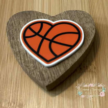 Load image into Gallery viewer, Basketball Heart Acrylic Flatback Flatback
