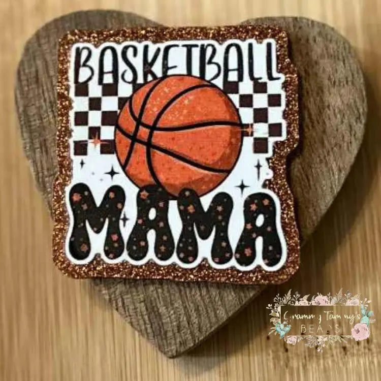 Basketball Mama - Brown Glitter Flatback Glitter Flatback