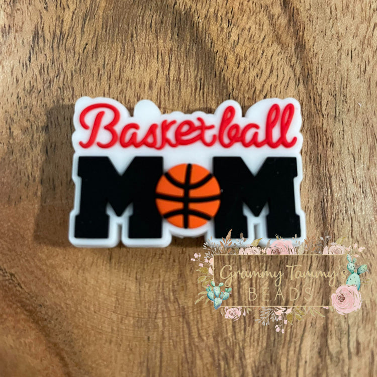 Baketball Mom Silicone Focal Bead