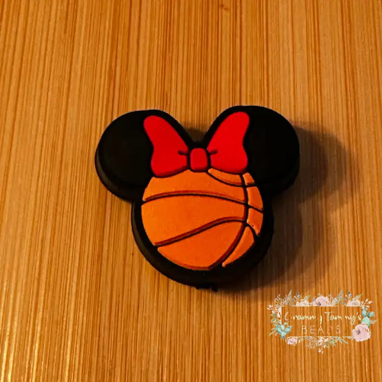 Basketball Mouse - Silicone Foacl Bead Silicone Focal Bead