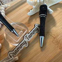Load image into Gallery viewer, Sugar Rhinestone Beadable Pen - Black Sparkles
