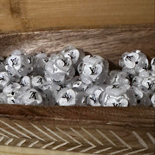 Load image into Gallery viewer, Love Heart White 20mm Round Fancy Beads - 5 Count
