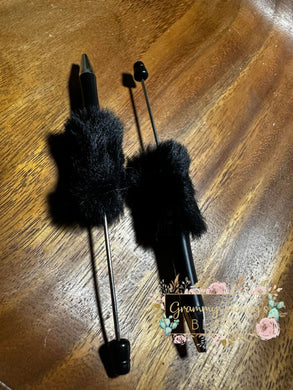 Beadable Fluffy Pen - Black