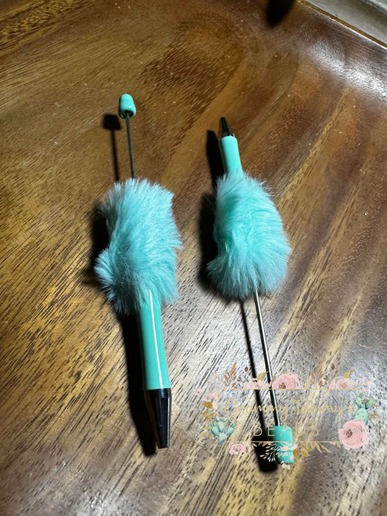 Beadable Fluffy Pen - Mint Green