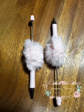 Beadable Fluffy Pen - Powder Pink