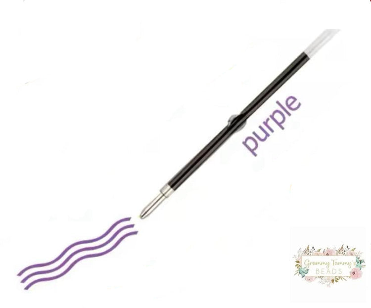 Beadable Pen Refill 1.0mm - Assorted Colors Available - 5 Count Purple Beadable Pen Refils