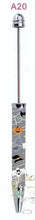 Load image into Gallery viewer, Halloween Beadable Pens A20 - GREY PUMPKIN WEBS Beadable Pen
