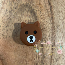 Load image into Gallery viewer, Bear - Brown Silicone Focal Bead
