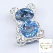Load image into Gallery viewer, Bear Rhinestone Gemstone Bead - 1 Count - Blue Bear Gemstone
