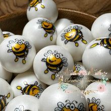 Load image into Gallery viewer, Bees 20Mm Acrylic Bubblegum Bead Beads
