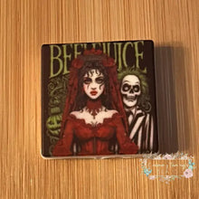 Load image into Gallery viewer, Beetlejuice Love Square Silicone Focal Bead Silicone Focal Bead
