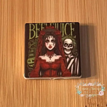Load image into Gallery viewer, Beetlejuice Love Square Silicone Focal Bead Silicone Focal Bead
