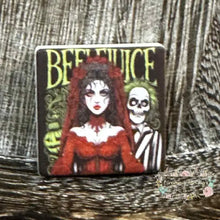 Load image into Gallery viewer, Beetlejuice Love Square Silicone Focal Bead Silicone Focal Bead
