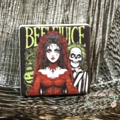 Beetlejuice Love Square Silicone Focal Bead Silicone Focal Bead
