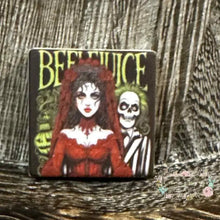 Load image into Gallery viewer, Beetlejuice Love Square Silicone Focal Bead Silicone Focal Bead
